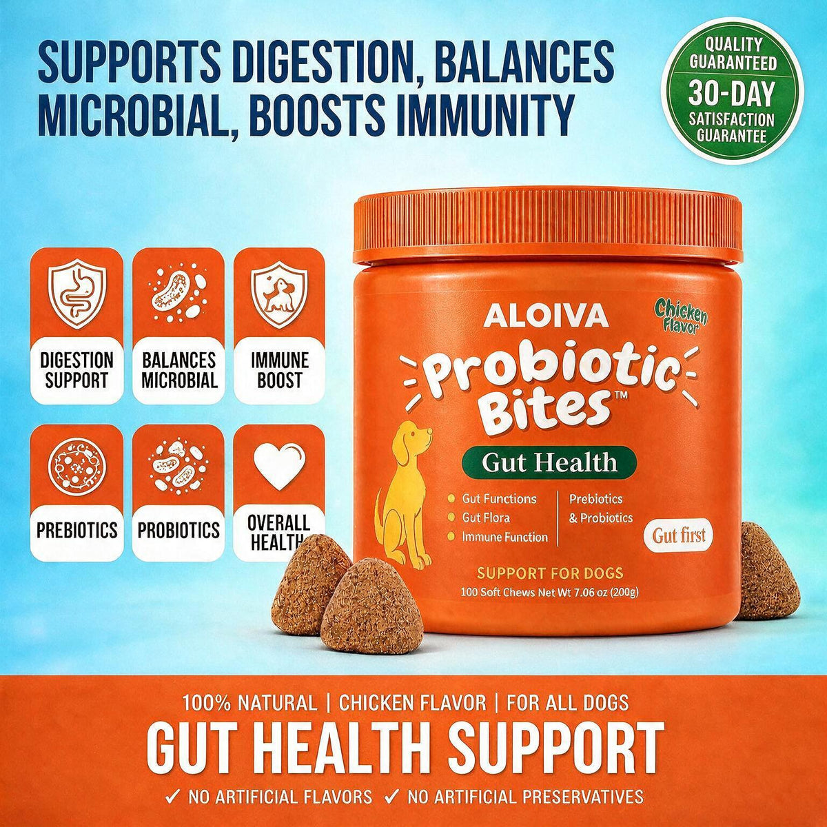 ALOIVA PROBIOTIC BITES FOR A HEALTHIER, HAPPIER GUT